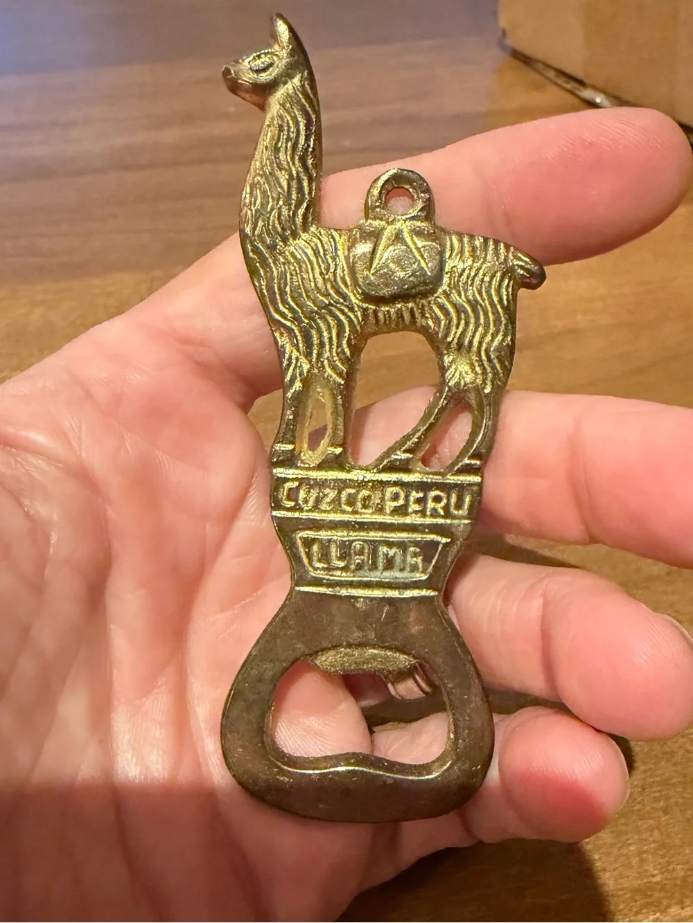 Vintage Brass Llama Bottle Opener Peru 4”